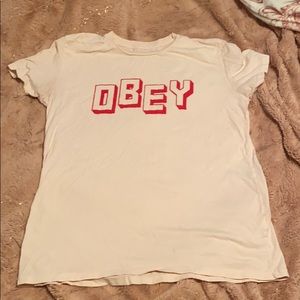 light pink obey t-shirt